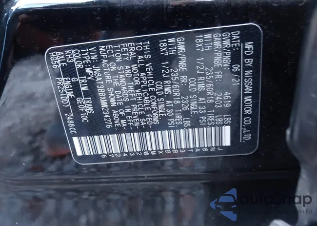 JN8AT3BBXMW234276: 43458230