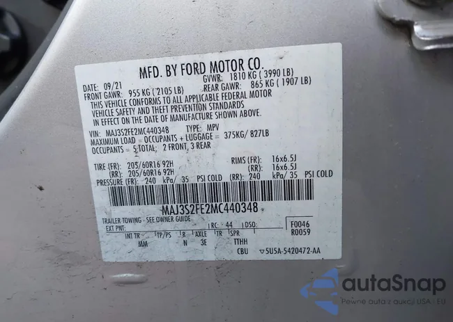 MAJ3S2FE2MC440348: 43458285