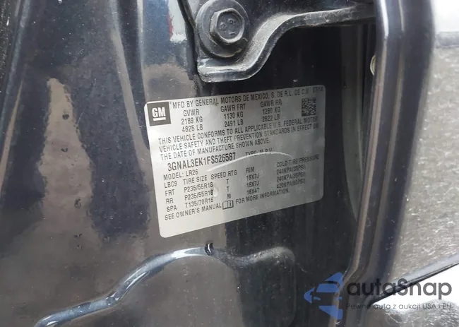 3GNAL3EK1FS526587: 43458295