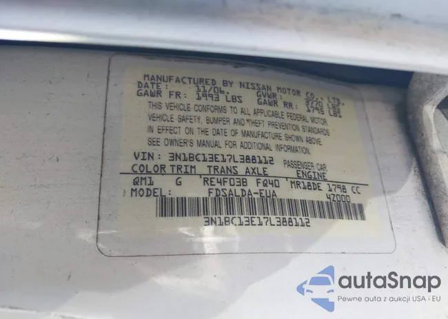 3N1BC13E17L388112: 43458300