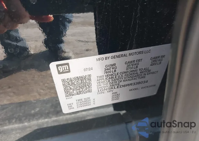 1GNSKLED6RR338034: 43458474