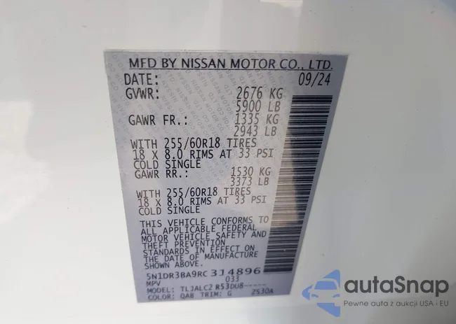 5N1DR3BA9RC314896: 43458476