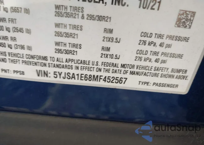 5YJSA1E68MF452567: 43458507