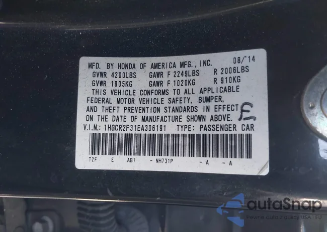 1HGCR2F31EA306191: 43459774