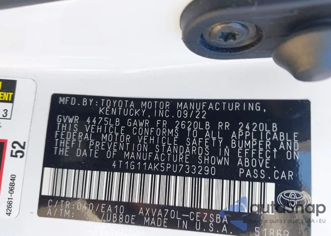 4T1G11AK5PU733290: 43459853