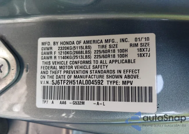 5J6TF2H51AL004592: 43459936