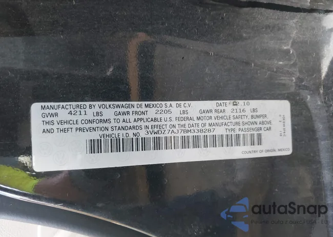 3VWDZ7AJ7BM338287: 43460051