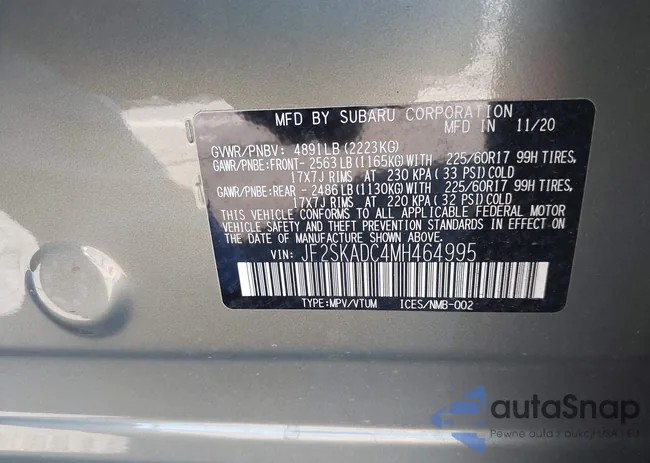 JF2SKADC4MH464995: 43460094