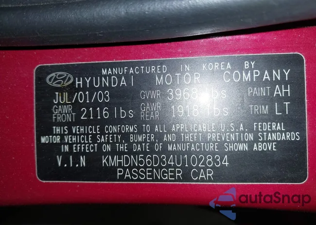 KMHDN56D34U102834: 43459250