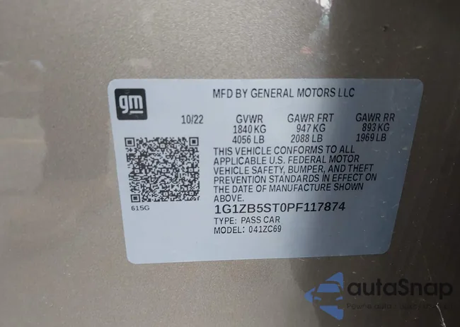 1G1ZB5ST0PF117874: 43459487