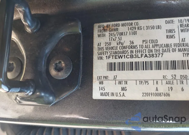 1FTEW1CB3LFA38377: 43460607