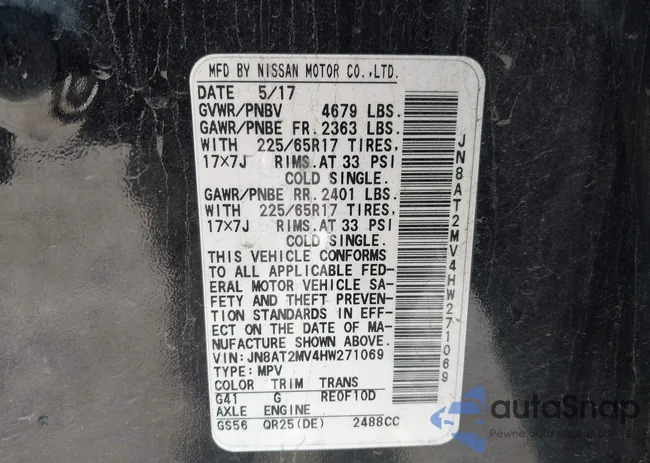 JN8AT2MV4HW271069: 43460623