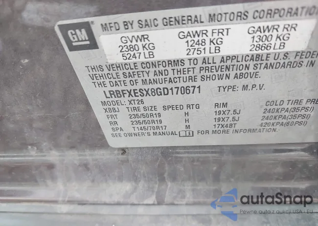 LRBFXESX8GD170671: 43460711