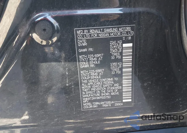 KNMAT2MV9KP515750: 43460730