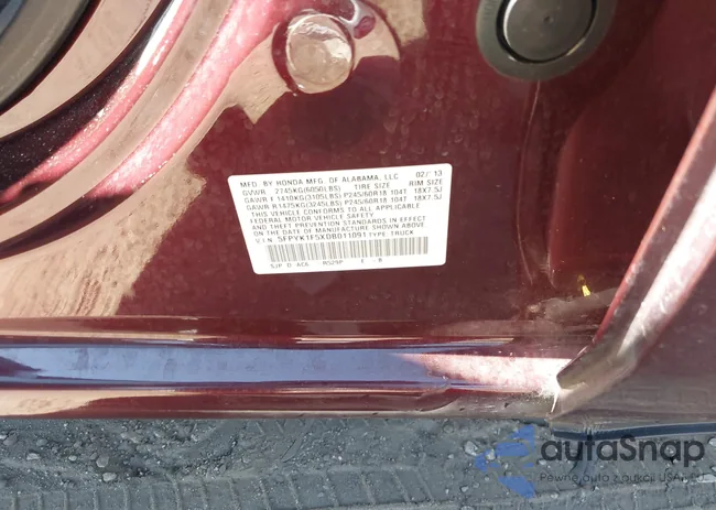 5FPYK1F5XDB011091: 43460796