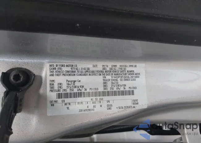 1FADP3F22GL391450: 43460921