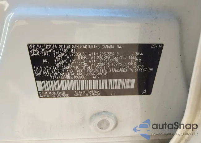 2T3YFREV6EW106806: 43461007