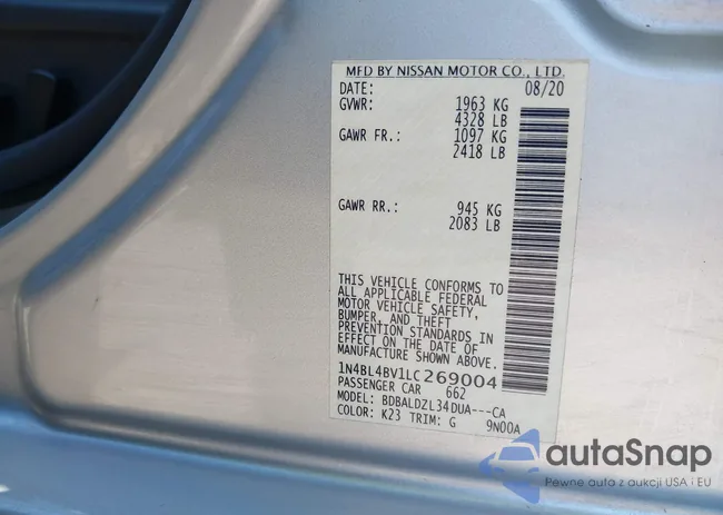 1N4BL4BV1LC269004: 43461031