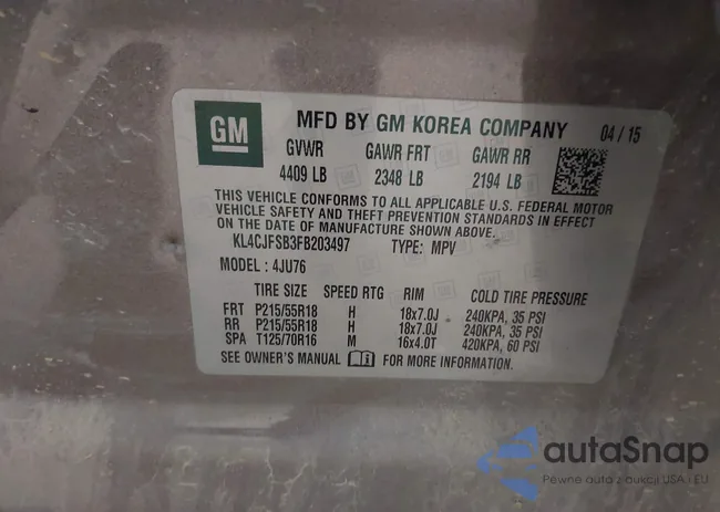 KL4CJFSB3FB203497: 43460227