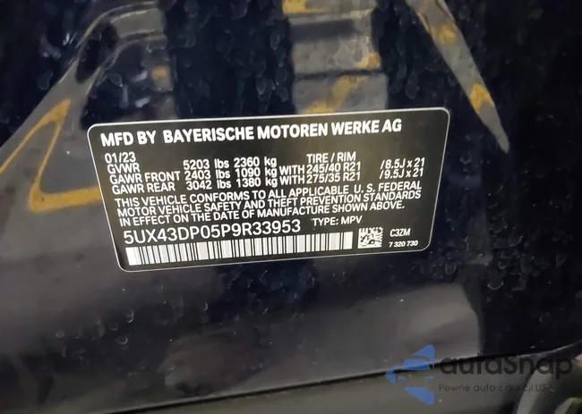 5UX43DP05P9R33953: 43460285