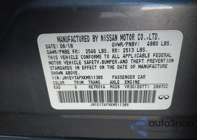 JN1EV7APXKM511385: 43460331