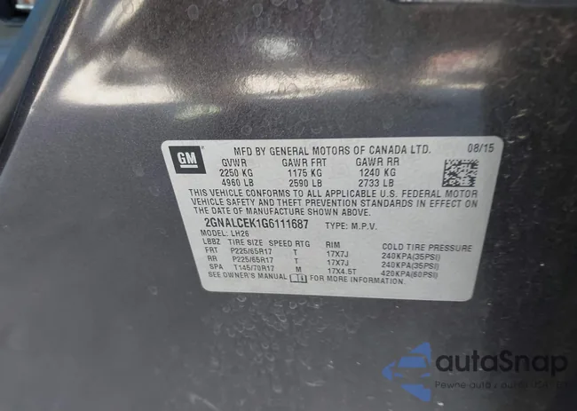 2GNALCEK1G6111687: 43460379