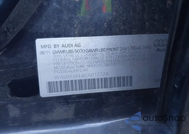 WAUSFAFL6CA012728: 43460412