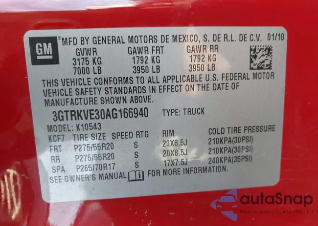 3GTRKVE30AG166940: 43460414