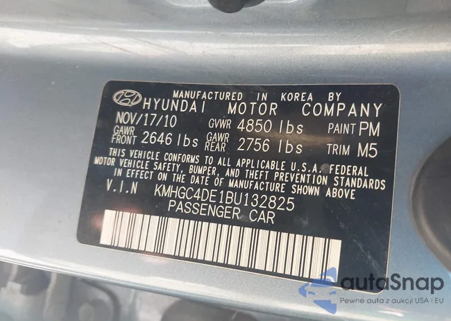 KMHGC4DE1BU132825: 43460444