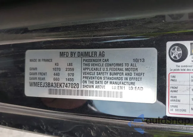 WMEEJ3BA3EK747020: 43460462