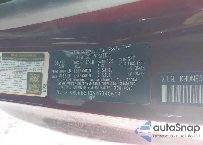 KNDNE5H35R6340614: 43461535