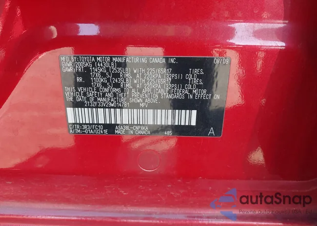 2T3ZF33V29W014781: 43461682