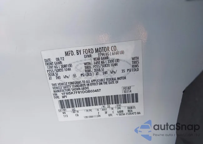 1FM5K7F81DGB03457: 43461753