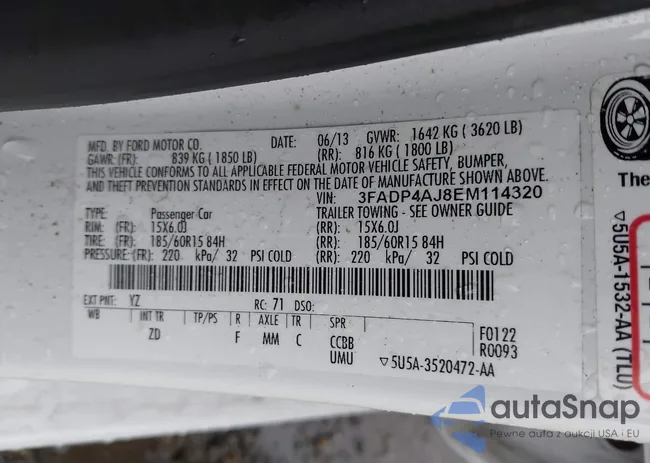 3FADP4AJ8EM114320: 43461792