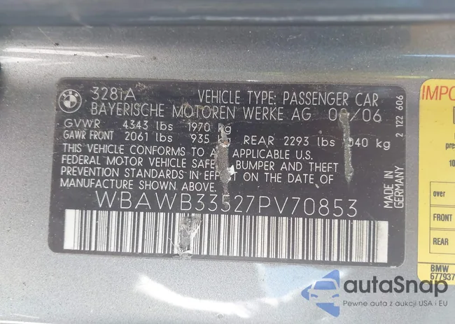 WBAWB33527PV70853: 43461947