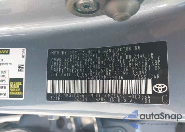 5YFS4MCE8PP153916: 43461995