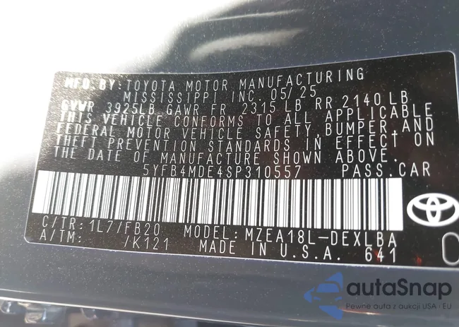 5YFB4MDE4SP310557: 43462006