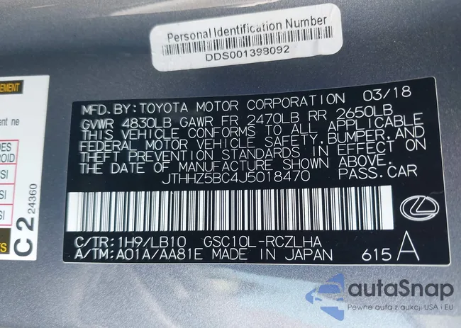 JTHHZ5BC4J5018470: 43462044