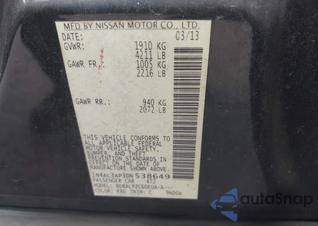 1N4AL3AP3DN538649: 43462074