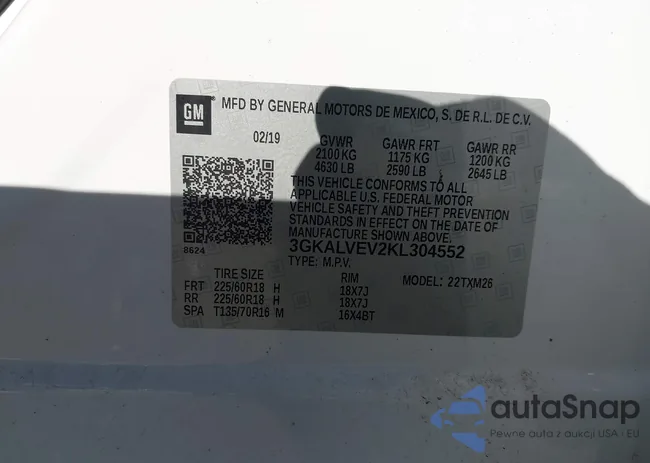 3GKALVEV2KL304552: 43462080