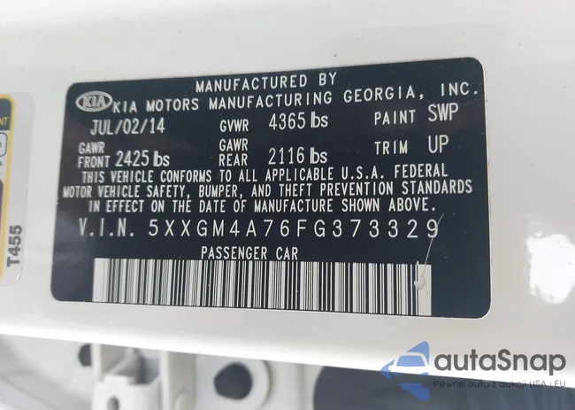 5XXGM4A76FG373329: 43462100