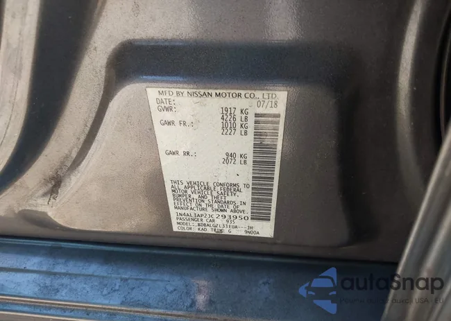 1N4AL3AP2JC293950: 43462103