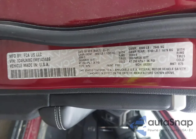 1C4RJKBG1M8143489: 43461133