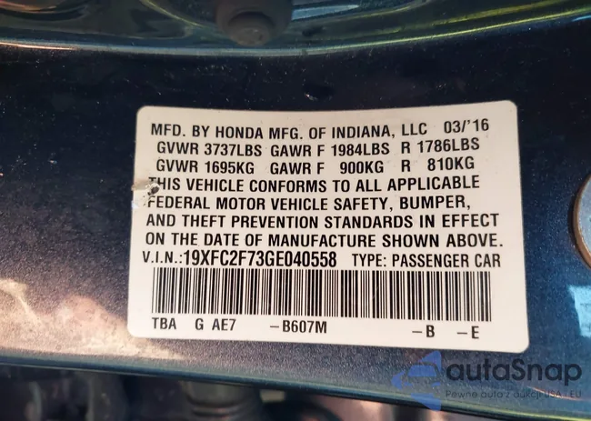 19XFC2F73GE040558: 43461155