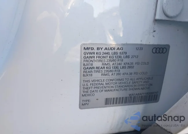 WA1ABAFY1R2055747: 43461220