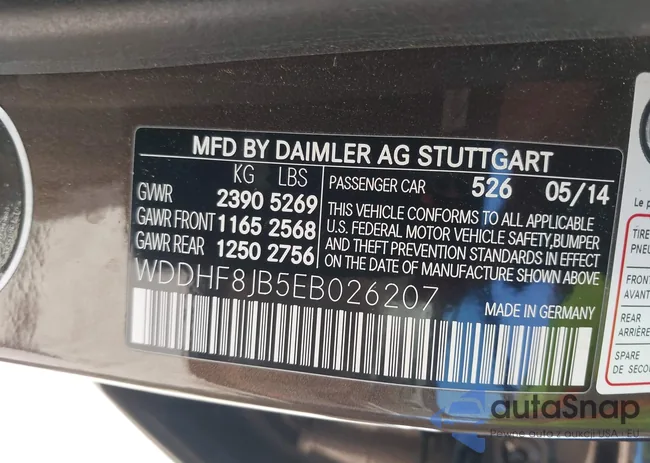 WDDHF8JB5EB026207: 43461234