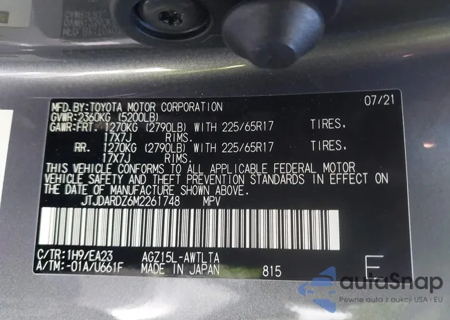 JTJDARDZ6M2261748: 43461238