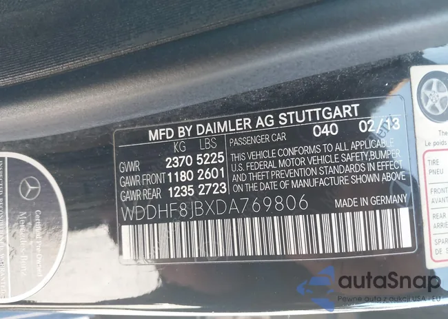 WDDHF8JBXDA769806: 43461268