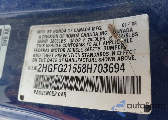 2HGFG21558H703694: 43461287