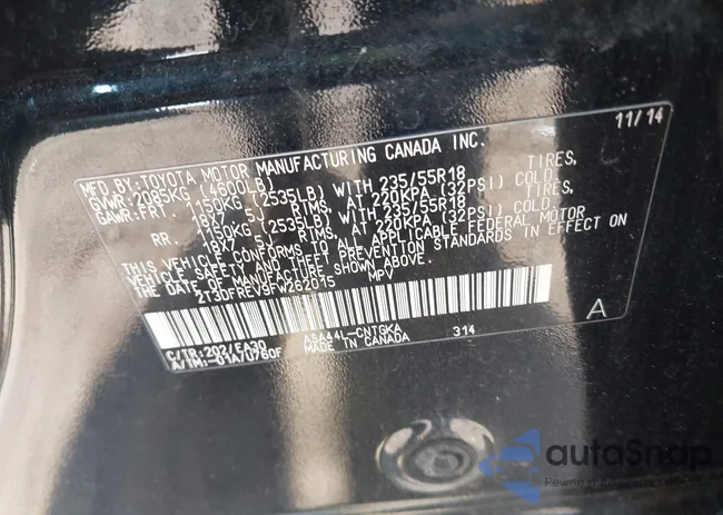 2T3DFREV9FW262015: 43461328